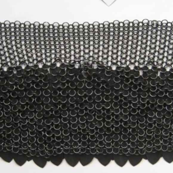 Fannie Schiavoni - Leather & Oxidized Steel Scale Necklace - Picture 3 of 5